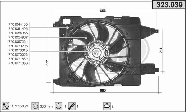 AHE 323.039 - Ventola, Raffreddamento motore autozon.pro