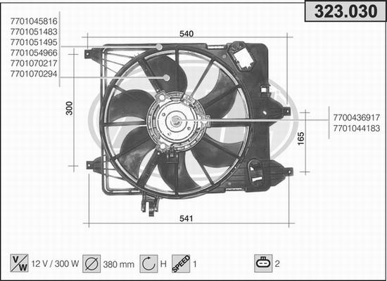 AHE 323.030 - Ventola, Raffreddamento motore autozon.pro