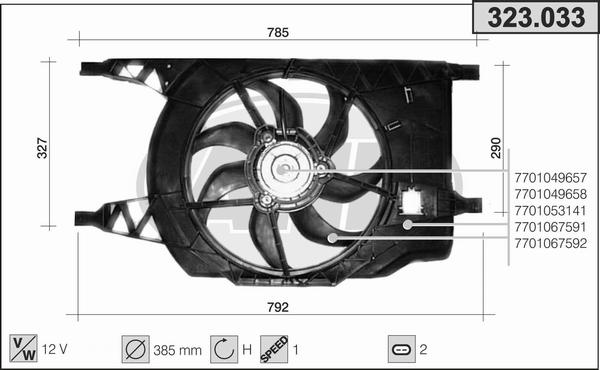 AHE 323.033 - Ventola, Raffreddamento motore autozon.pro