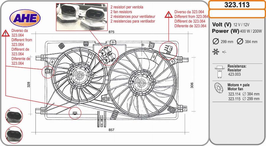 AHE 323.113 - Ventola, Raffreddamento motore autozon.pro