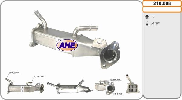 AHE 210.008 - Radiatore, Ricircolo gas scarico autozon.pro