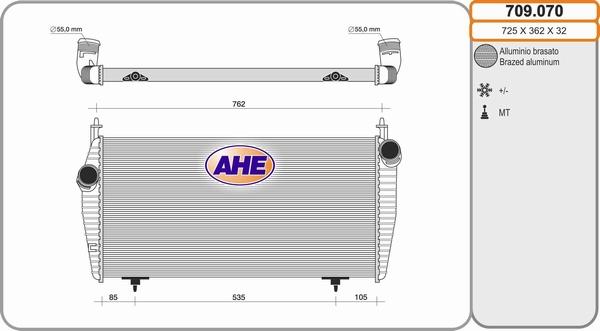 AHE 709.070 - Intercooler autozon.pro