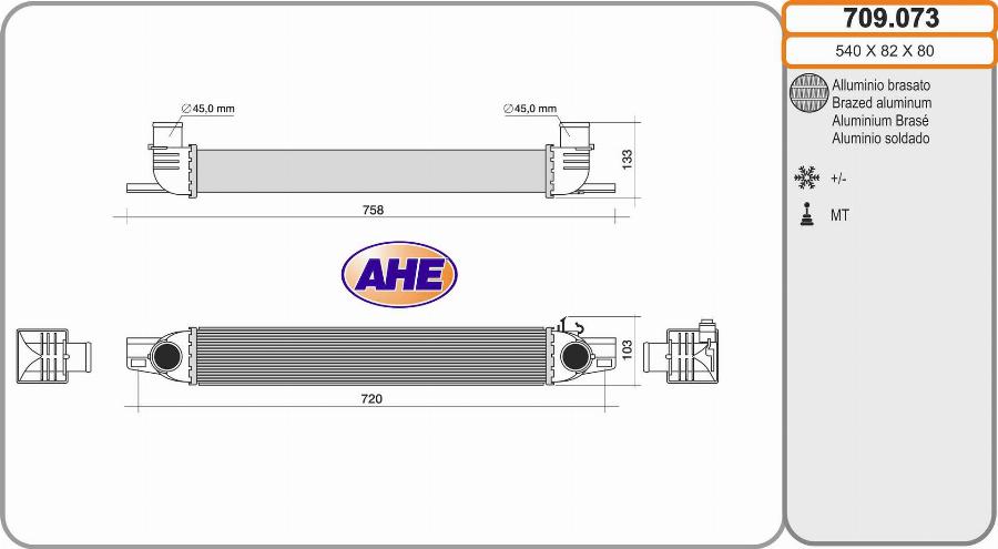 AHE 709.073 - Intercooler autozon.pro