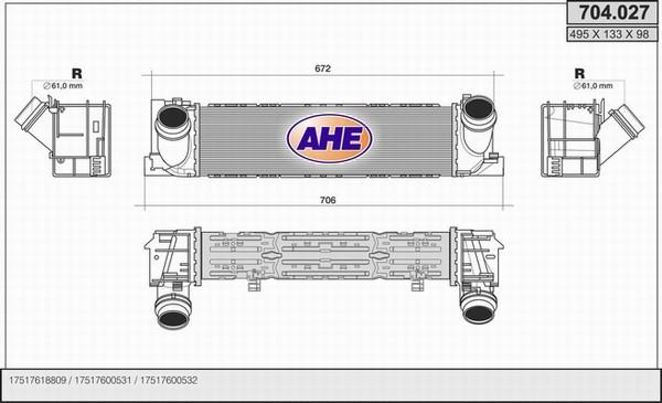 AHE 704.027 - Intercooler autozon.pro