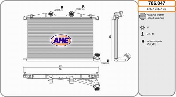 AHE 706.047 - Intercooler autozon.pro