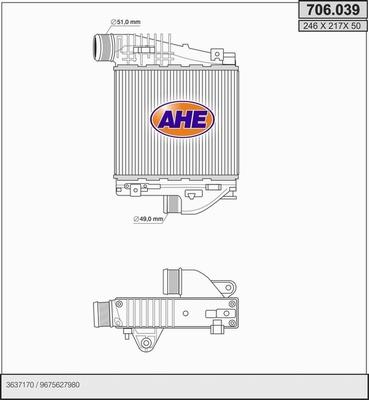 AHE 706.039 - Intercooler autozon.pro