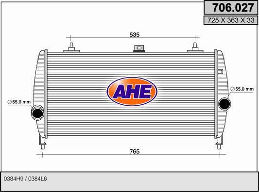 AHE 706.027 - Intercooler autozon.pro