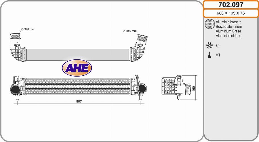 AHE 702.097 - Intercooler autozon.pro