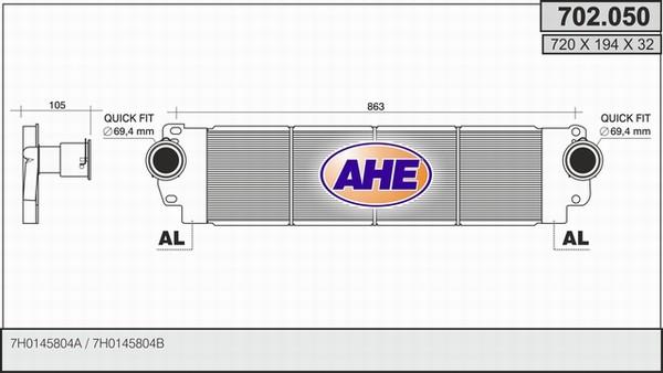 AHE 702.050 - Intercooler autozon.pro