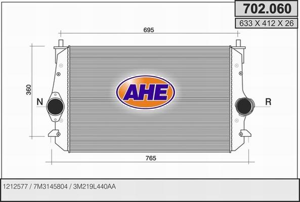 AHE 702.060 - Intercooler autozon.pro