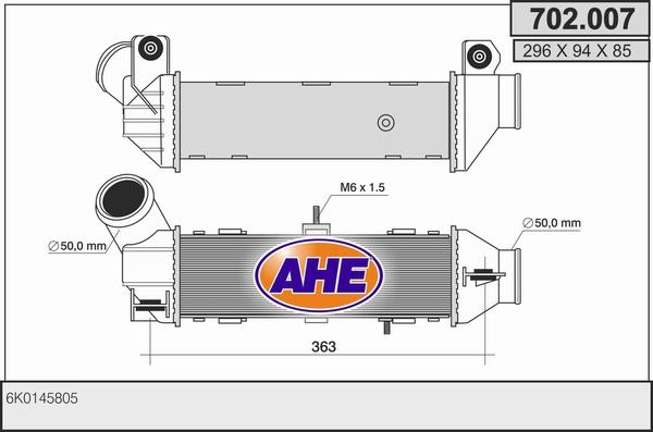 AHE 702.007 - Intercooler autozon.pro