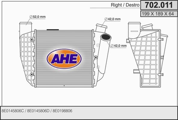 AHE 702.011 - Intercooler autozon.pro