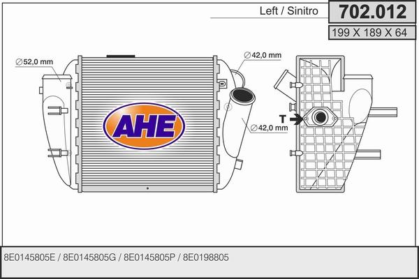 AHE 702.012 - Intercooler autozon.pro