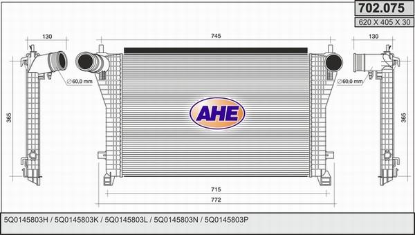 AHE 702.075 - Intercooler autozon.pro