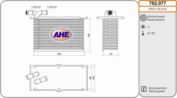 AHE 702.077 - Intercooler autozon.pro