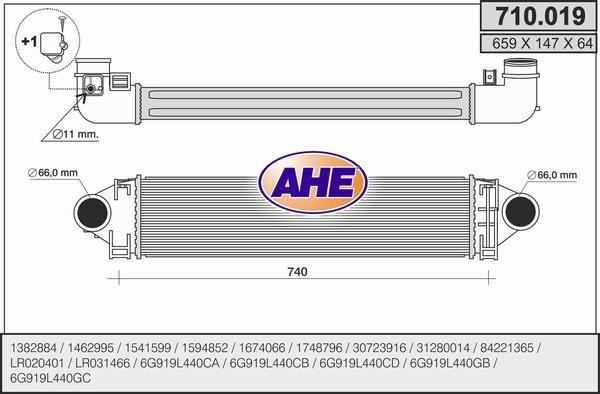 AHE 710.019 - Intercooler autozon.pro