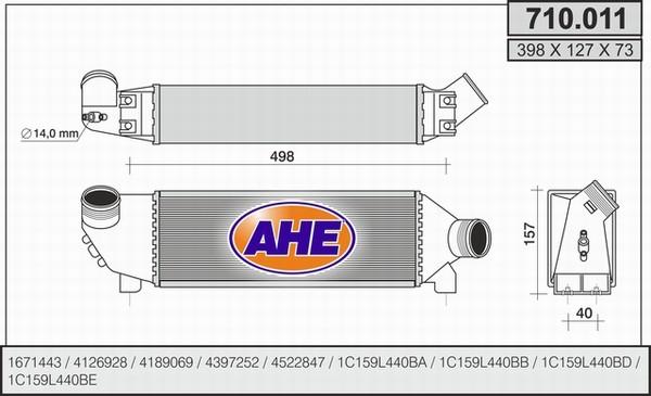 AHE 710.011 - Intercooler autozon.pro