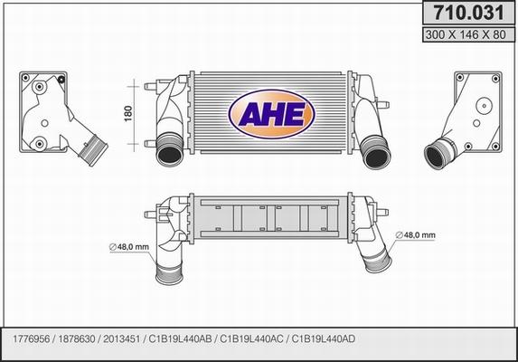 AHE 710.031 - Intercooler autozon.pro