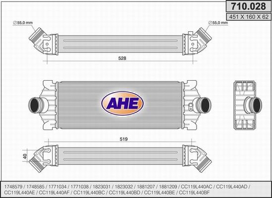 AHE 710.028 - Intercooler autozon.pro