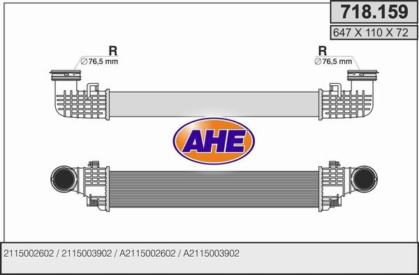 AHE 718.159 - Intercooler autozon.pro