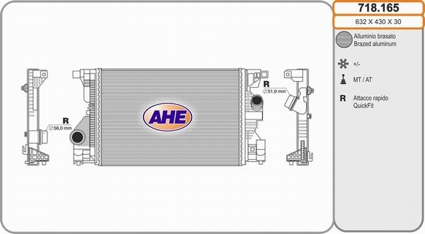 AHE 718.165 - Intercooler autozon.pro