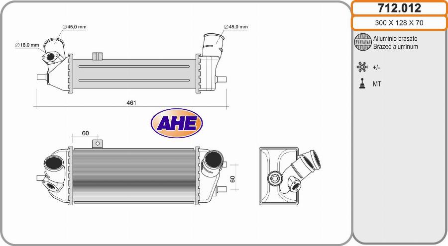 AHE 712.012 - Intercooler autozon.pro