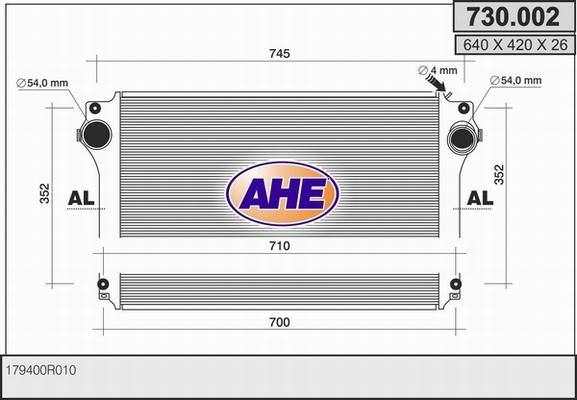 AHE 730.002 - Intercooler autozon.pro