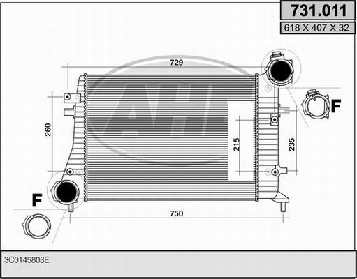 AHE 731.011 - Intercooler autozon.pro