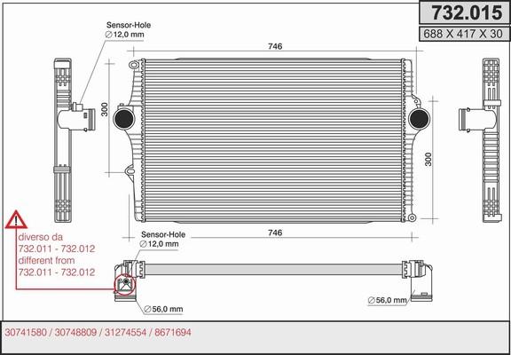 AHE 732.015 - Intercooler autozon.pro