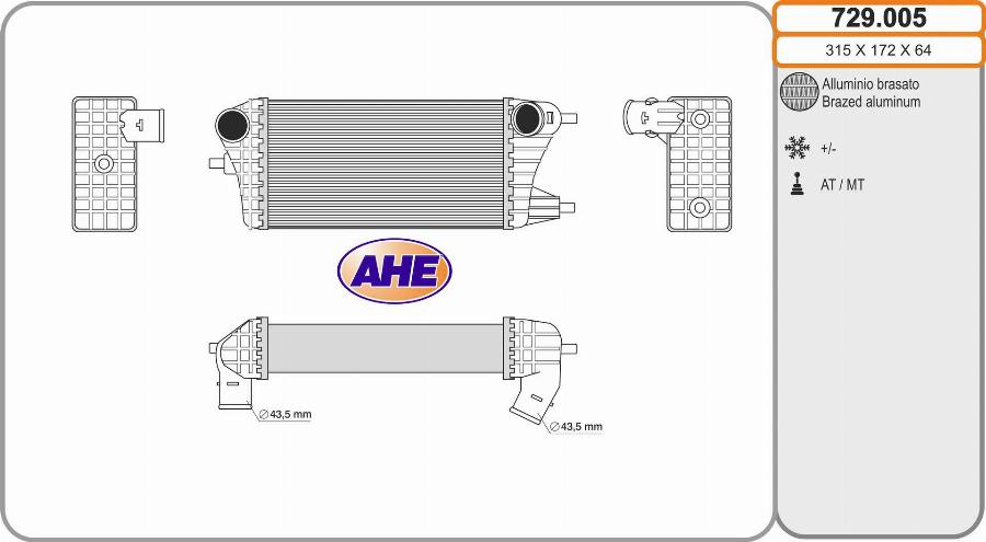 AHE 729.005 - Intercooler autozon.pro