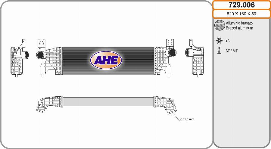 AHE 729.006 - Intercooler autozon.pro