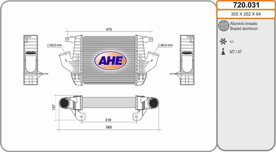 AHE 720.031 - Intercooler autozon.pro