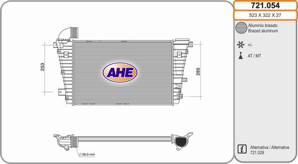 AHE 721.054 - Intercooler autozon.pro