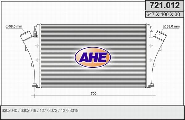 AHE 721.012 - Intercooler autozon.pro