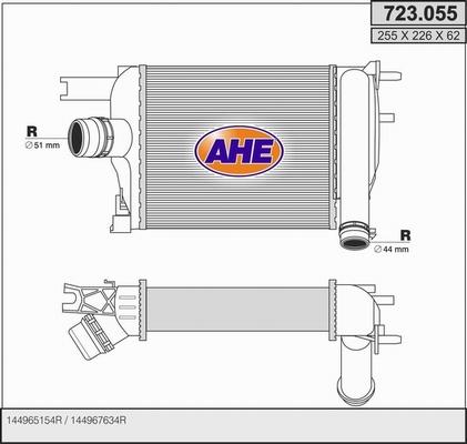 AHE 723.055 - Intercooler autozon.pro