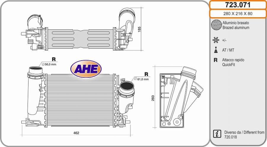 AHE 723.071 - Intercooler autozon.pro