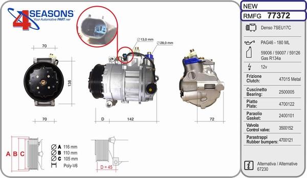 AHE 77372 - Compressore, Climatizzatore autozon.pro