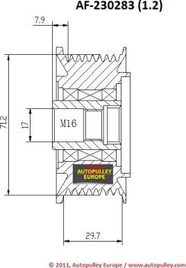 AINDE AF230283 - Puleggia cinghia, Alternatore autozon.pro