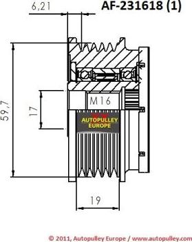 AINDE AF231618 - Puleggia cinghia, Alternatore autozon.pro