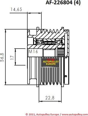 AINDE AF226804 - Puleggia cinghia, Alternatore autozon.pro