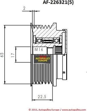 AINDE AF226321 - Puleggia cinghia, Alternatore autozon.pro