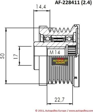 AINDE AF228411 - Puleggia cinghia, Alternatore autozon.pro