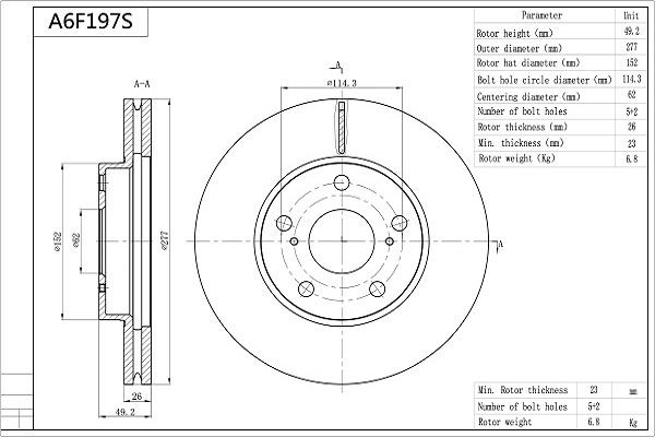 Aisin A6F197S - Discofreno autozon.pro