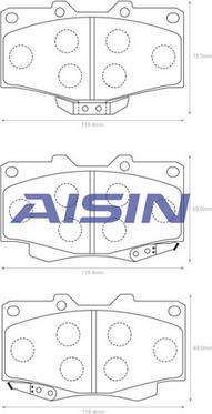 AISIN A1N021 - Kit pastiglie freno, Freno a disco autozon.pro