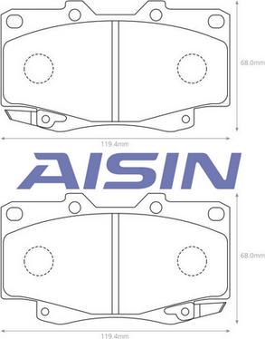 AISIN A1N141 - Kit pastiglie freno, Freno a disco autozon.pro