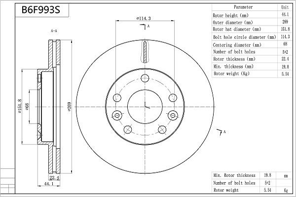 Aisin B6F993S - Discofreno autozon.pro