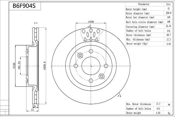 Aisin B6F904S - Discofreno autozon.pro