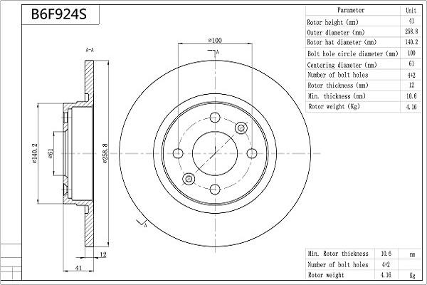 Aisin B6F924S - Discofreno autozon.pro