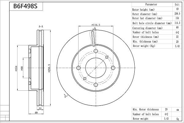 Aisin B6F498S - Discofreno autozon.pro