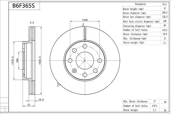 Aisin B6F365S - Discofreno autozon.pro